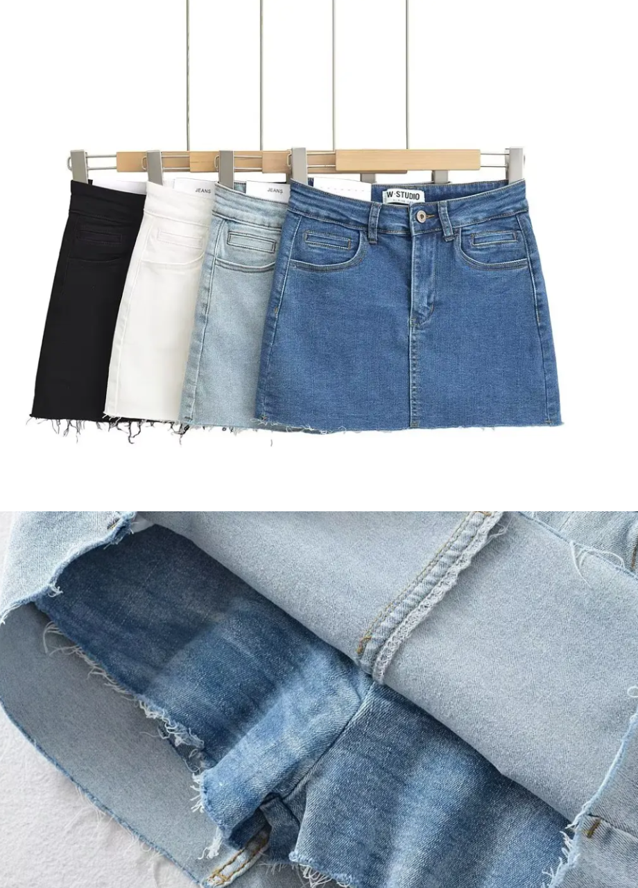 ShapeU™ Denim Mini Skirt